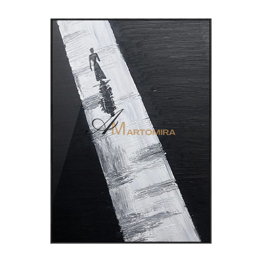 Abstract Wall Art | Contemporary Wall Decor | Black And White Abstract Painting | Minimalist Wall Art #MF126