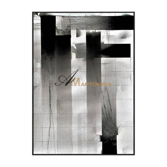Large Abstract Wall Art | Black And White Abstract Wall Art | Minimalist Canvas Wall Art #MF124