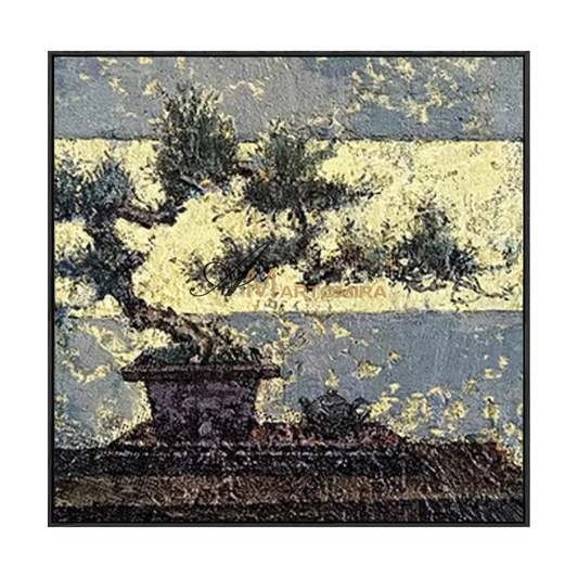 Abstrakte Blumenbilder | Leinwandbilder für die Wand | Bonsai-Baum-Gemälde #MF085