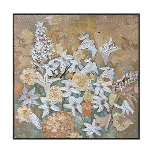 Acrylic Flower Painting | Colorful Abstract Painting | Large Canvas Floral Wall Art #MF086