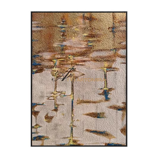 Seni Dinding Abstrak | Dekorasi Dinding Modern Kontemporer | Seni Dinding Cokelat dan Krem | Seni Dinding Besar #MF091