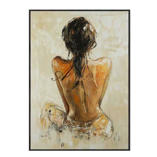 Seni Lukis Wanita | Lukisan Punggung Wanita | Seni Dinding Feminin untuk Kamar Tidur | Dekorasi Seni Dinding #AP131