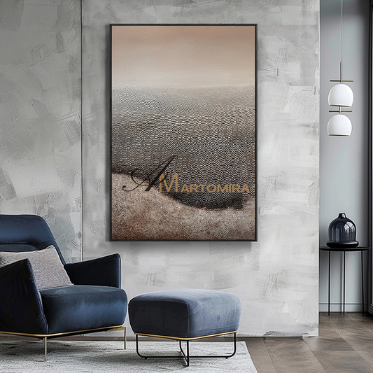 Beach Landscape Art | Modern Abstract Wall Art | Abstract Painting Of Beach | Canvas Wall Art #MF110