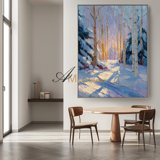 Decorative Wall Art | Winter Scene Wall Art | Beautiful Landscape Art | Large Canvas Wall Art For Living Room #CL096