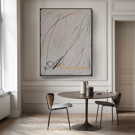 Seni Dinding Wabi Sabi | Seni Dinding Beige | Seni Dinding Abstrak Geometris | Seni Dinding Minimalis Abstrak #MF135