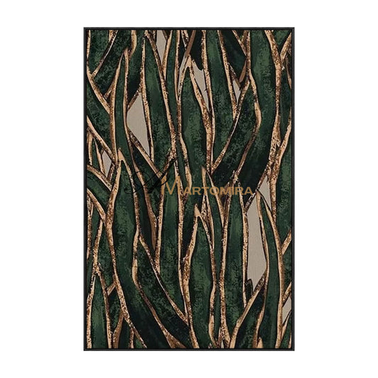 Abstract Wall Art | Decorative Wall Art | Green And Gold Abstract Painting #MF001
