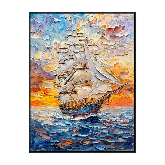 Sailboat Painting | Textured Wall Art | Ocean Wall Art | Colourful Abstract Wall Art #POS064