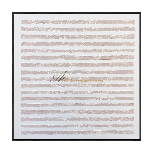 Wabi-Sabi Minimalist Neutral Abstract Art | Textured Line Painting on Canvas | Beige Modern Wall Art | Minimal Aesthetic Home Decor #WB001