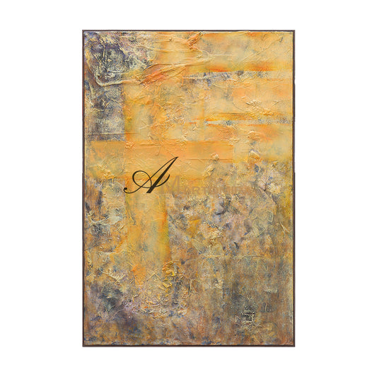 Strukturierte Wandkunst | Abstrakte, strukturierte Leinwandkunst | Goldene Acrylfarbe #DF034