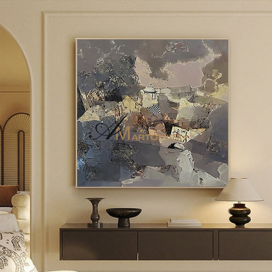 Seni Dinding Abstrak | Seni Dinding Bertekstur | Seni Dinding Abstrak Warna-warni | Seni Dinding Kanvas untuk Ruang Tamu #MF021