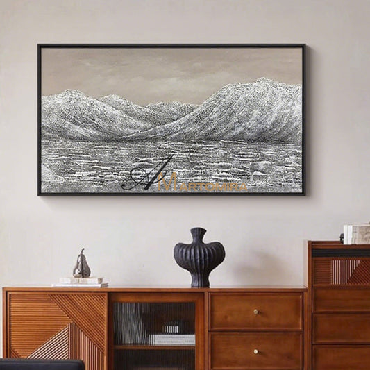 Seni Dinding Lanskap | Lukisan Pegunungan Akrilik | Seni Dinding Lanskap Abstrak Besar #MF034