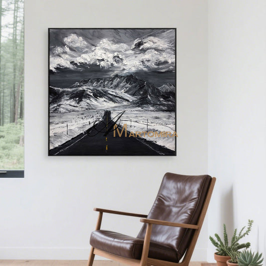 Landscape Wall Art | Mountain Landscape Art | Snowy Landscape Art | Extra Large Landscape Wall Art #MF036