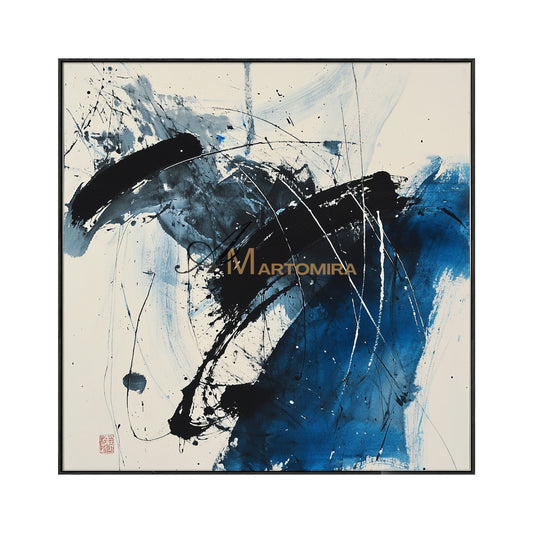 Abstract Wall Art | Canvas Paint | Blue White Abstract Painting | Wall Art Decor #AH144