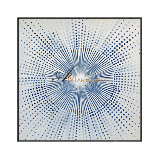 Seni Dekorasi Dinding Modern | Lukisan Abstrak Biru | Seni Geometris Abstrak | Seni Dinding Minimalis untuk Ruang Tamu #AH145