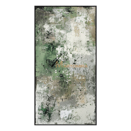 Lukisan Minyak | Dekorasi Dinding Kontemporer | Lukisan Abstrak Hijau | Seni Dinding Abstrak Modern #AH146