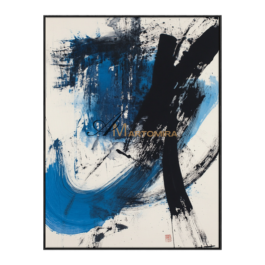 Acrylic Paint | Modern Abstract Wall Art | Blue Abstract Wall Art | Large Canvas For Acrylic Painting #AH150