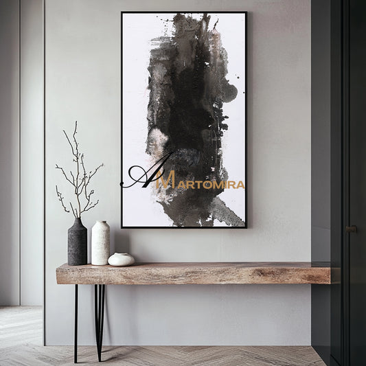 Abstrakte Kunst in Schwarz-Weiß | Abstrakte Wandkunst | Minimalistische abstrakte Kunst #DF020