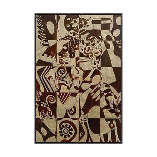 Seni Dinding Abstrak | Seni Dinding Geometris | Seni Geometris Abstrak | Lukisan Abstrak di Atas Kanvas #MF005