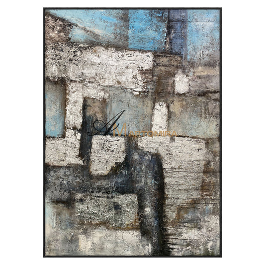 Farbblockmalerei | Großes abstraktes Leinwandbild | Strukturierte Wandkunst | Großes abstraktes Leinwandbild #NY015