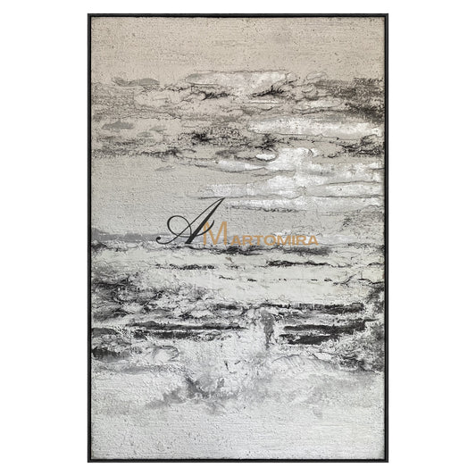 Modern Abstract Paintings | Textured Wall Art | Black And White Wall Art | Neutral Abstract Painting #NY017