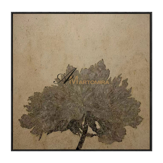 Arte da parete floreale testurizzata Peonia Beige in stile Wabi-Sabi