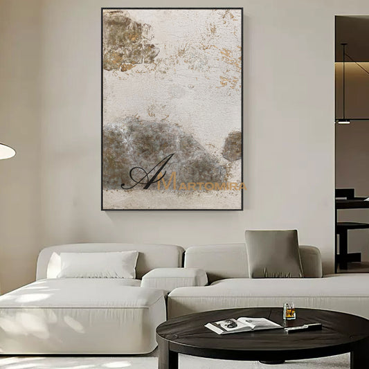 Wabi Sabi Wall Art | Gold Abstract Wall Art | Modern Abstract Wall Art | Textured Paint #NY021