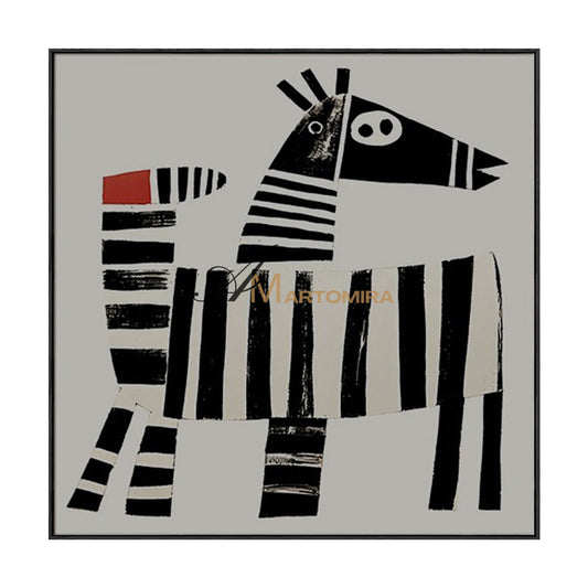 Lukisan Abstrak Modern | Seni Hewan Abstrak | Seni Geometris Abstrak | Lukisan Zebra #MF078