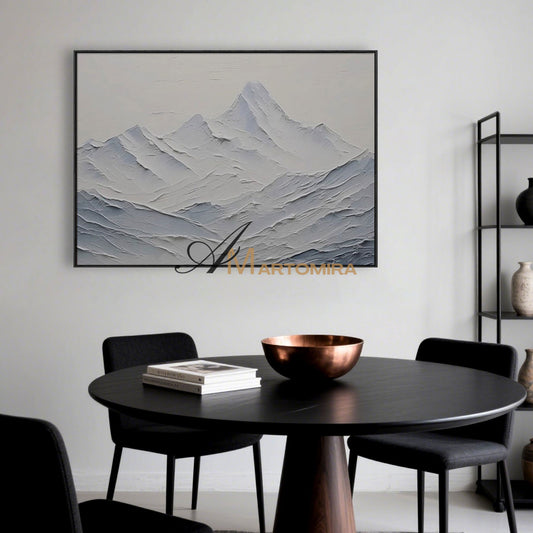 Seni Dinding Bertekstur | Lukisan Lanskap Abstrak | Lukisan Pegunungan Akrilik | Seni Dinding Besar #MF079