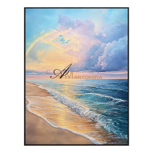 Beach Art Paintings | Paintings Of The Beach At Sunset | Landscape Canvas Painting | Sunset Painting #POS058