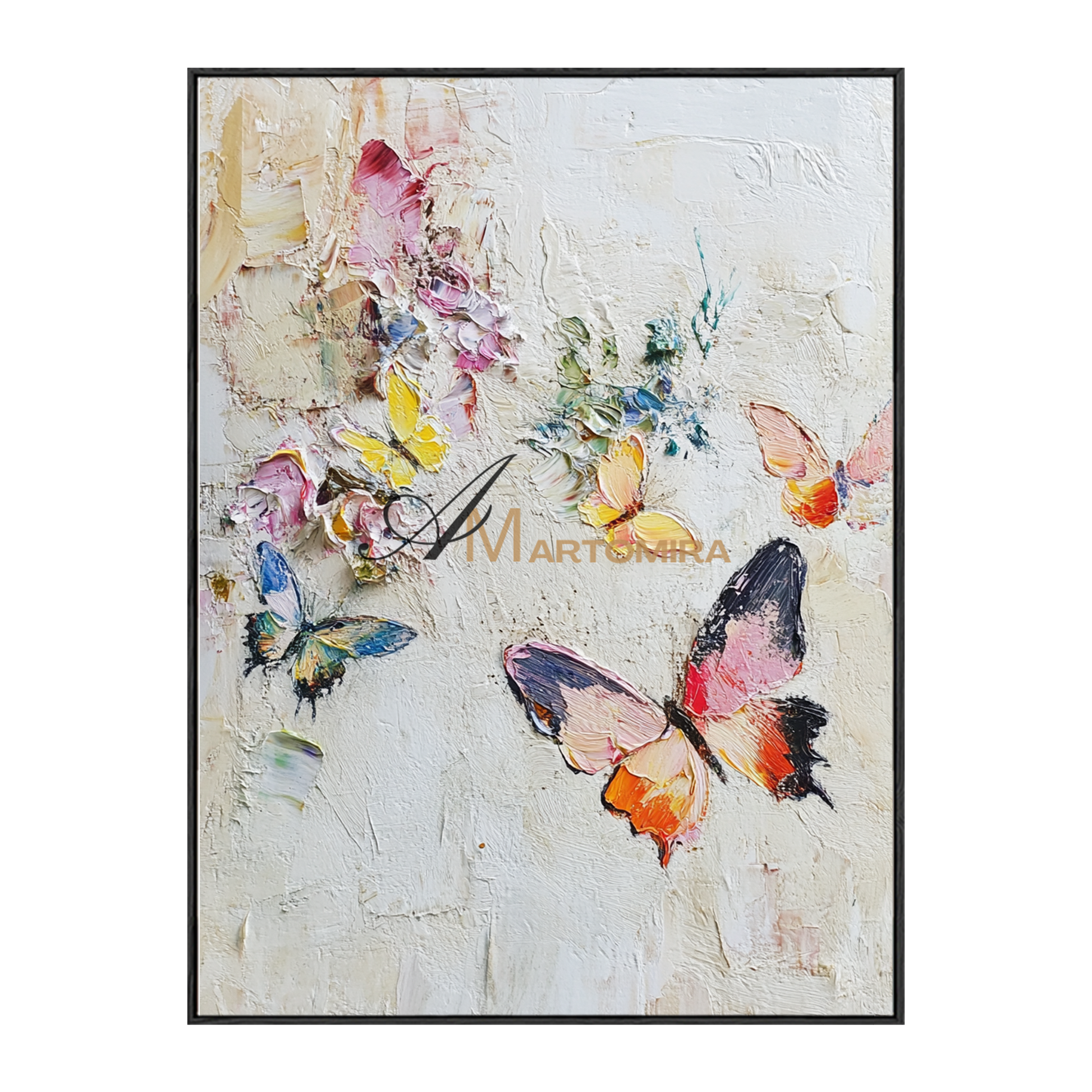 Butterfly Wall Art Decor | Large Textured Wall Art | Colorful Abstract Wall Art | Original Oil Paintings #CA084