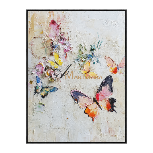 Butterfly Wall Art Decor | Large Textured Wall Art | Colorful Abstract Wall Art | Original Oil Paintings #CA084
