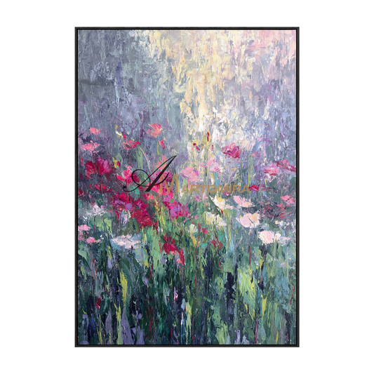 Acrylic Flower Painting | Colorful Wall Art | Floral Wall Art For Living Room | Extra Large Canvas Wall Art #CF103
