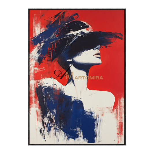 Painting Art Woman | Abstract Woman Painting | Red Abstract Wall Art | Large Painting For Living Room #AP126