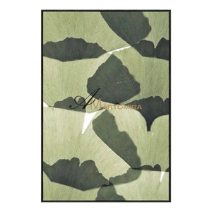 Canvas Wall Decor | Green Wall Art | Ginkgo Leaf Wall Art | Extra Large Framed Wall Art #MF114