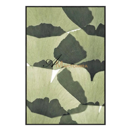 Canvas Wall Decor | Green Wall Art | Ginkgo Leaf Wall Art | Extra Large Framed Wall Art #MF114