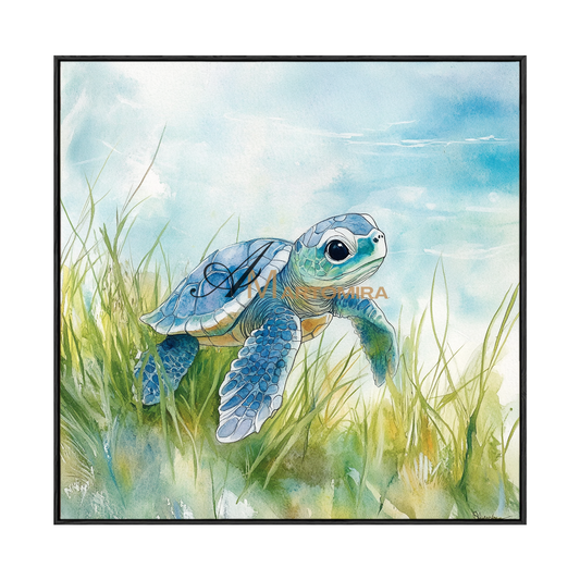 Sea Turtle Painting | Sea Turtle Watercolor Painting | Black And White Paintings | Paintings For Living Room #CA091