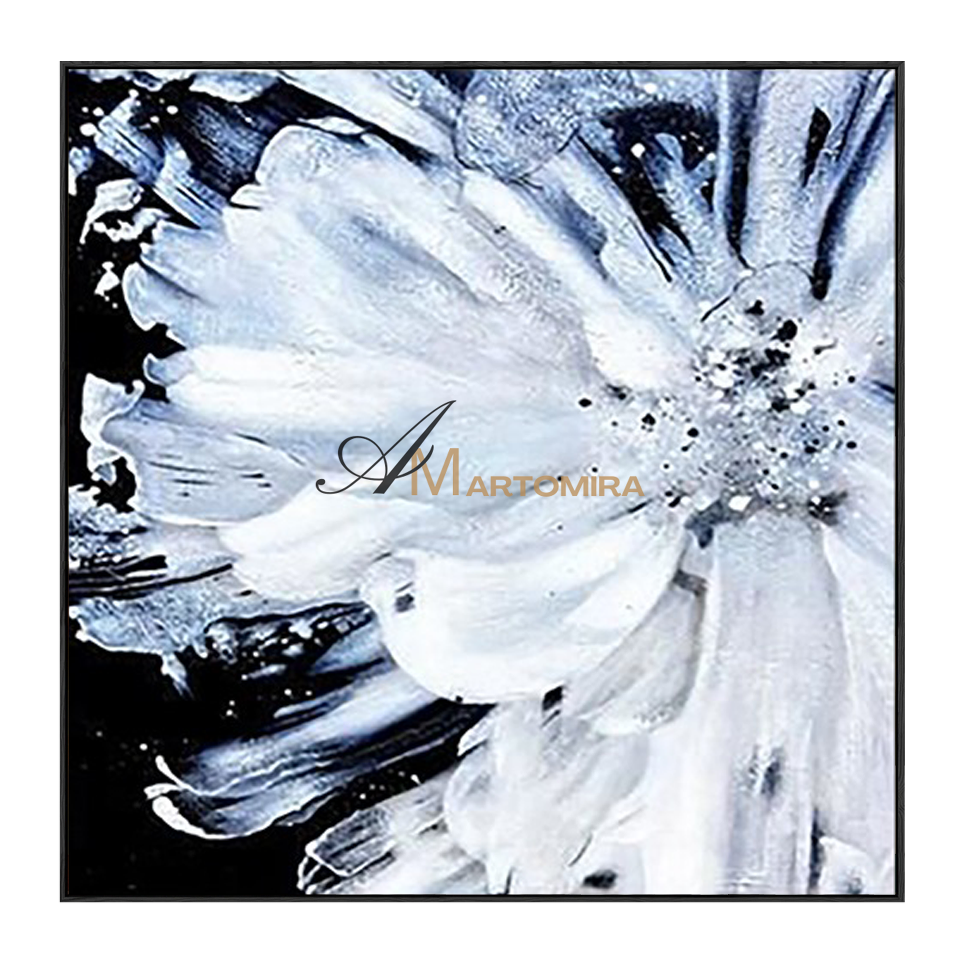 Abstract Painting Floral | White Flower Painting | Large Floral Canvas Wall Art #MF104