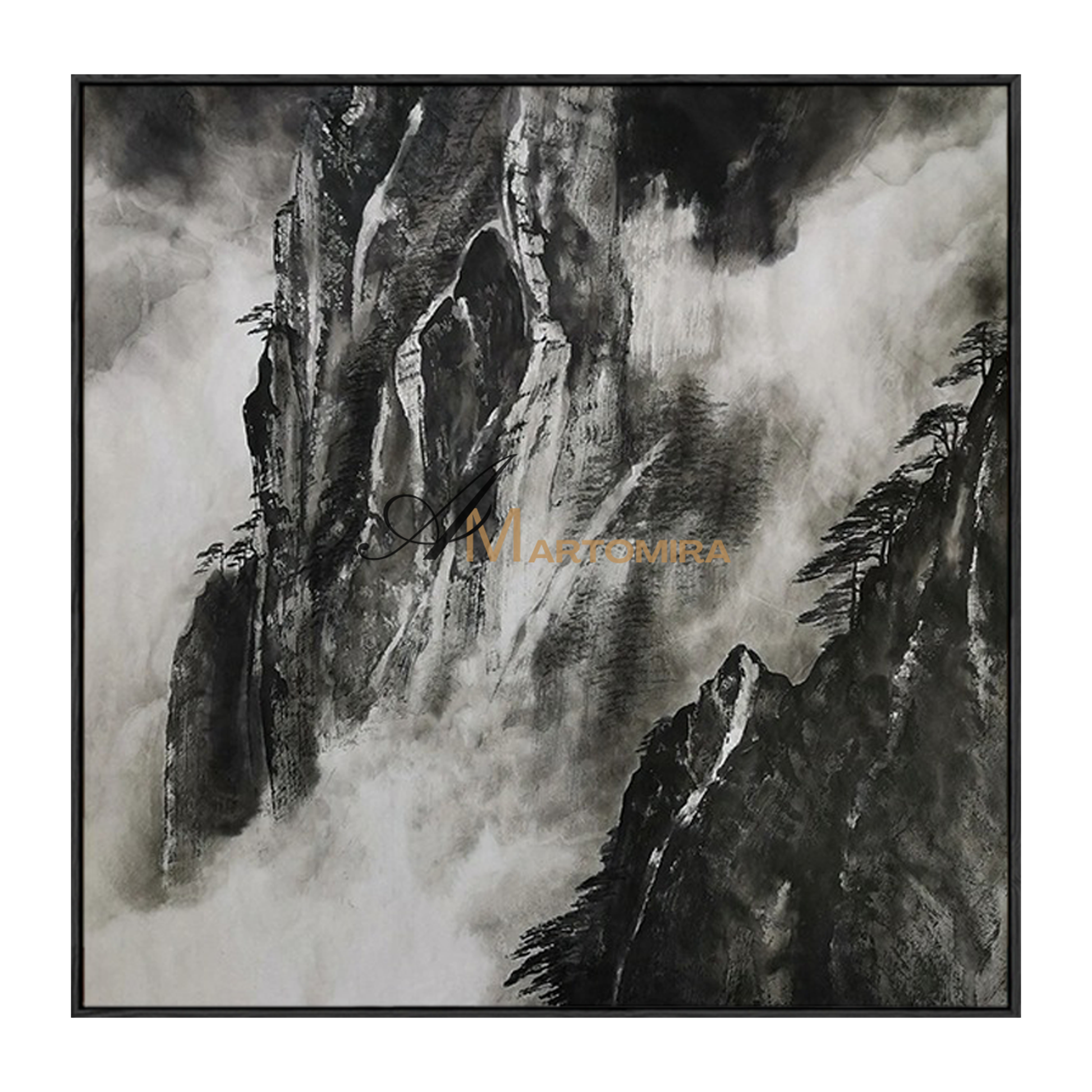 Landscape Wall Art | Mountain Landscape Art | Black And White Wall Art | Decorative Wall Art #MF119