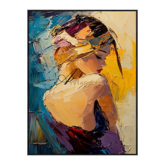 Woman In Gold Painting | Portrait Of A Beautiful Woman | Decorative Wall Art | Wall Decorations #AP134