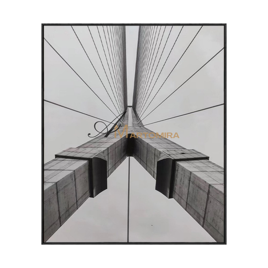 Abstract Wall Art | Bridge Painting | Minimalist Wall Art For Living Room | Black And White Art #MF140