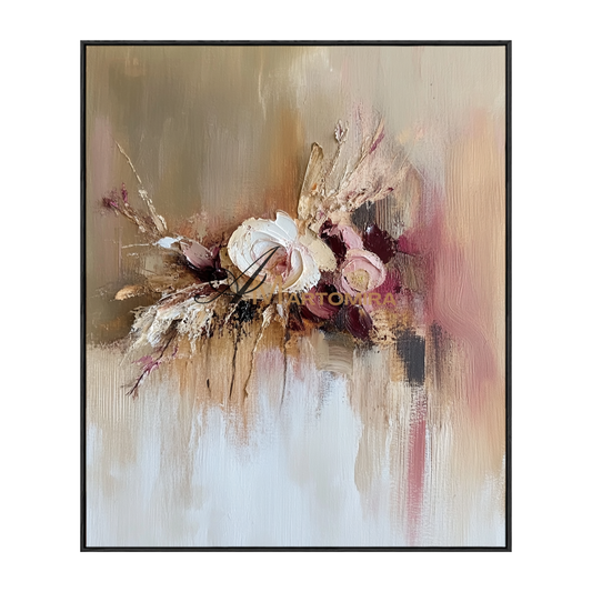 Abstract Flower Paintings | Pink Flower Painting | Large Painting For Living Room | Abstract Art #CF113