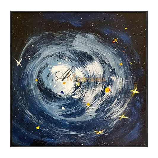 Starry Wall Art | Cosmic Painting | Blue Wall Art | Painting Children'S Rooms | Modern Wall Decor Art #MF122