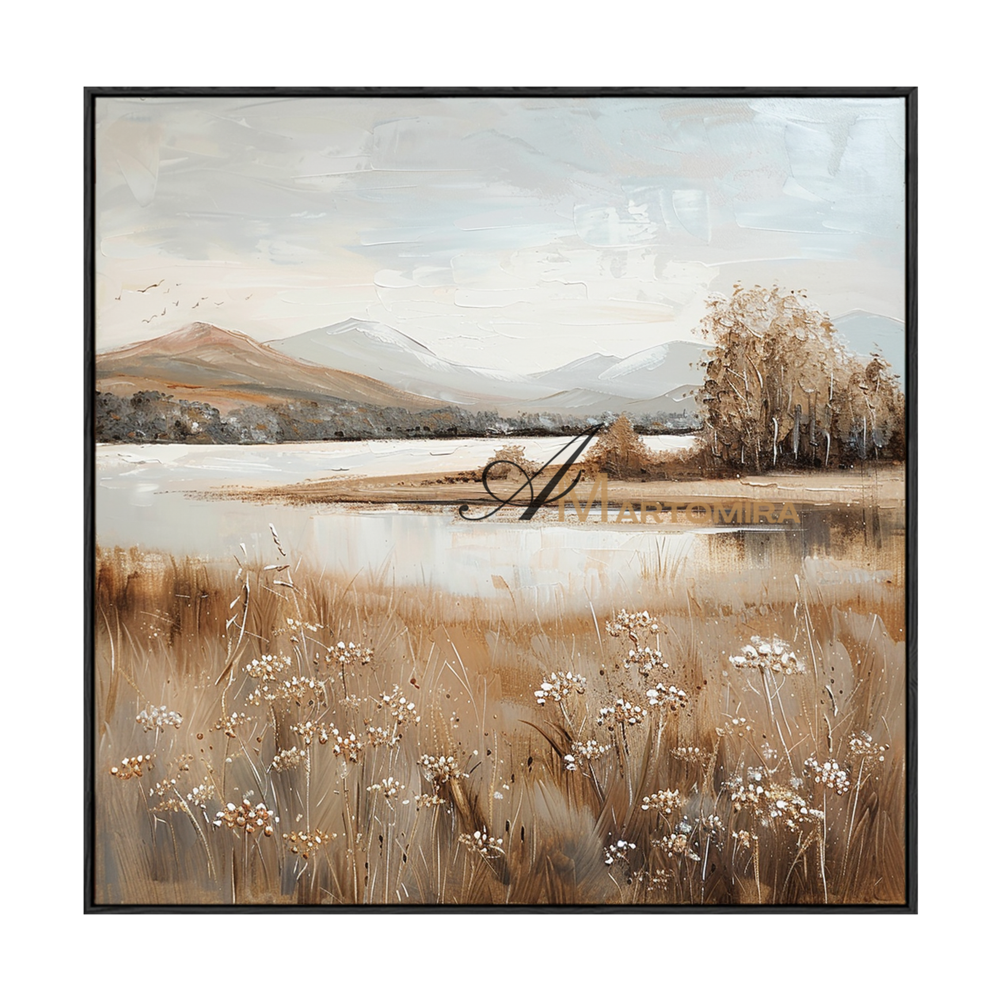 Landscape Art Paintings | Autumn Landscape Art | Mountain Lake Wall Art | Landscape Wall Art For Living Room #CL101