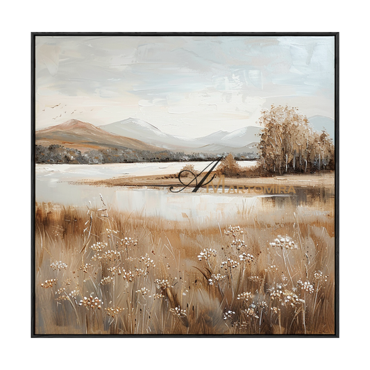 Landscape Art Paintings | Autumn Landscape Art | Mountain Lake Wall Art | Landscape Wall Art For Living Room #CL101