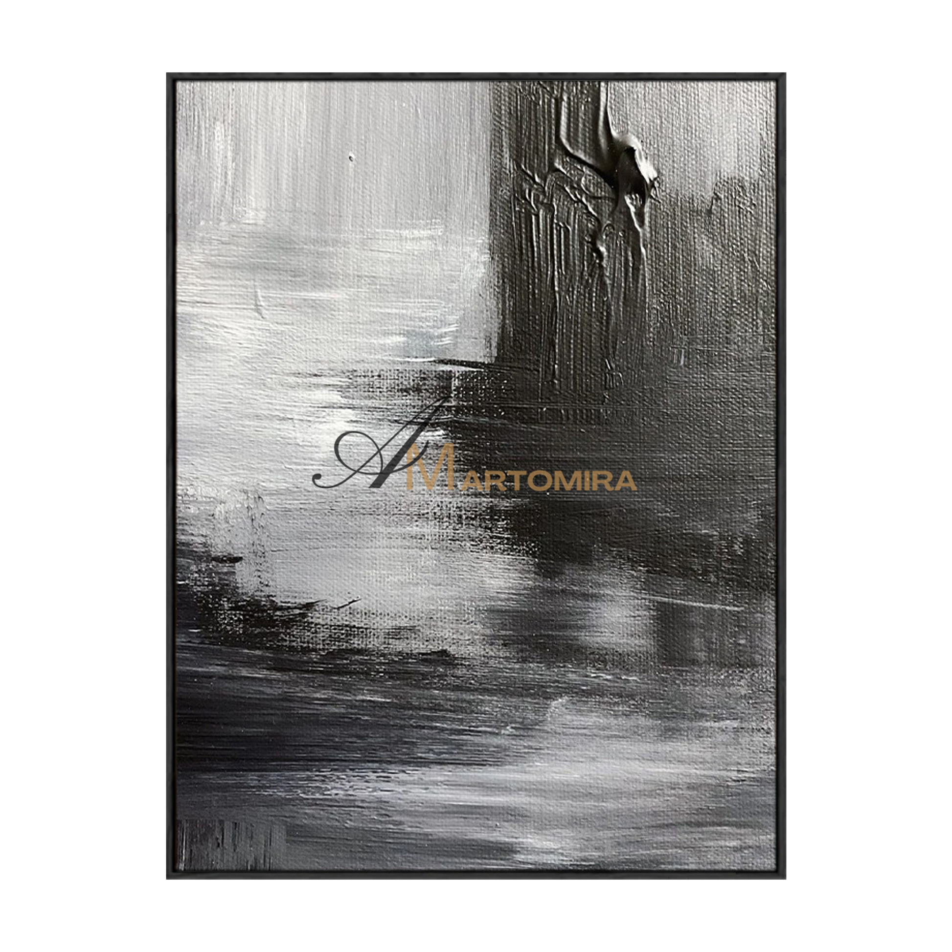 Large Abstract Wall Art | Contemporary Living Room Wall Decor | Black And White Canvas Art  #MF145