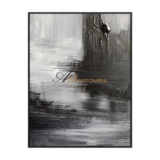 Large Abstract Wall Art | Contemporary Living Room Wall Decor | Black And White Canvas Art  #MF145