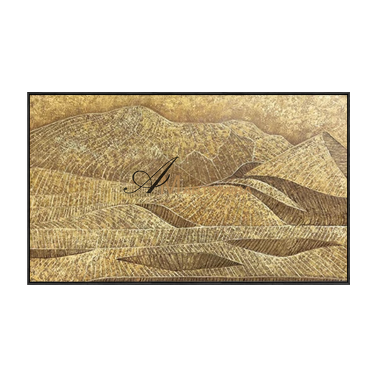 Abstract Landscape Painting | Gold Wall Art | Mountain Landscape | Art Acrylic Wall Art #MF095
