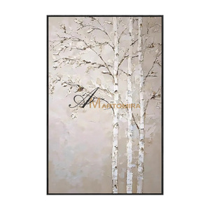 Tree Wall Art | Extra Large Canvas Wall Art | Nature Art Landscape | Beige Wall Art #MF096