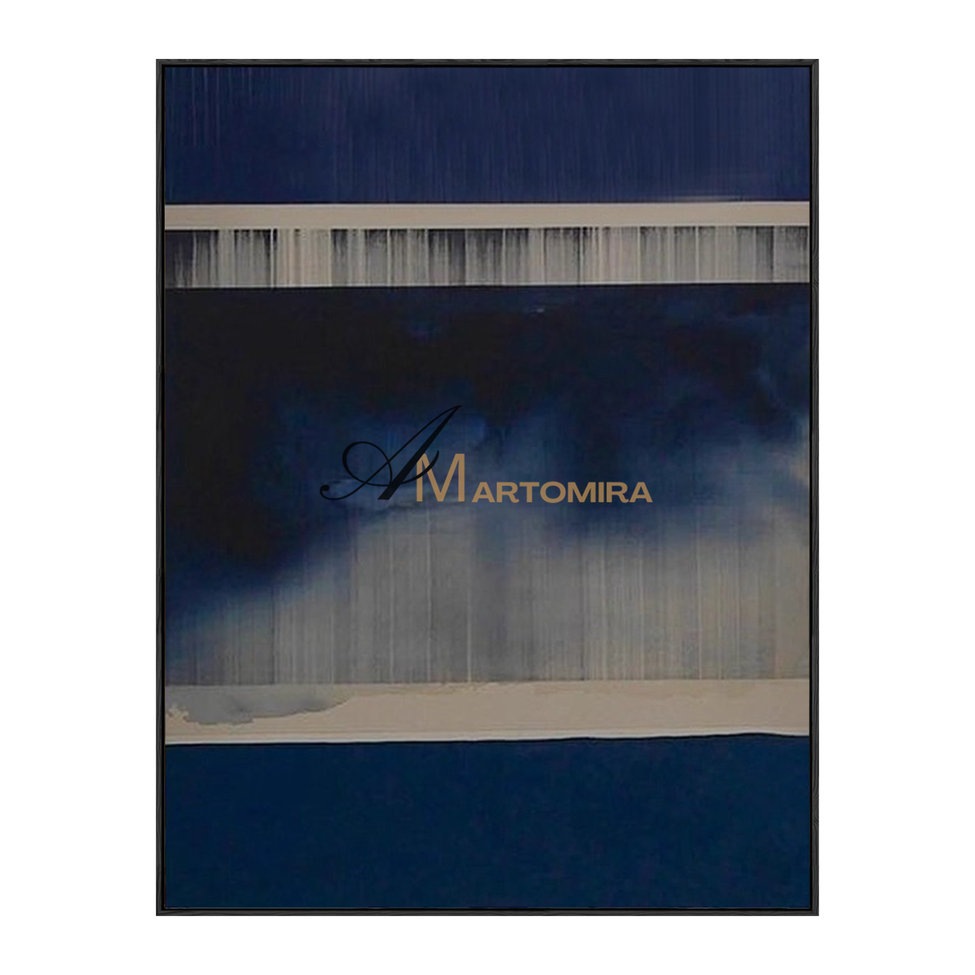 Abstract Wall Art | Abstract Minimalist Art | Black And Blue Abstract Painting | Canvas Paint #MF099
