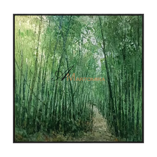 Green Wall Art | Bamboo Wall Art Decor | Large Art For Living Room Walls | Wall Art Decor #MF087